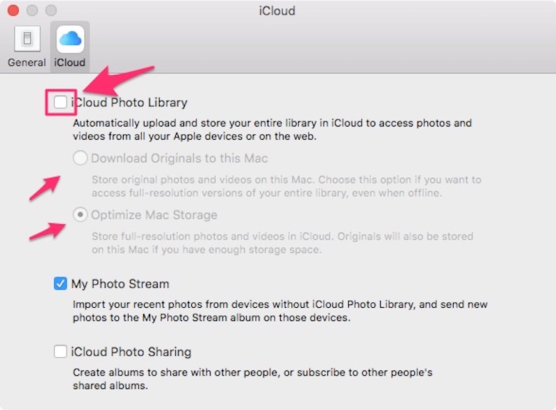 Налаштування iCloud Photo Library на Mac